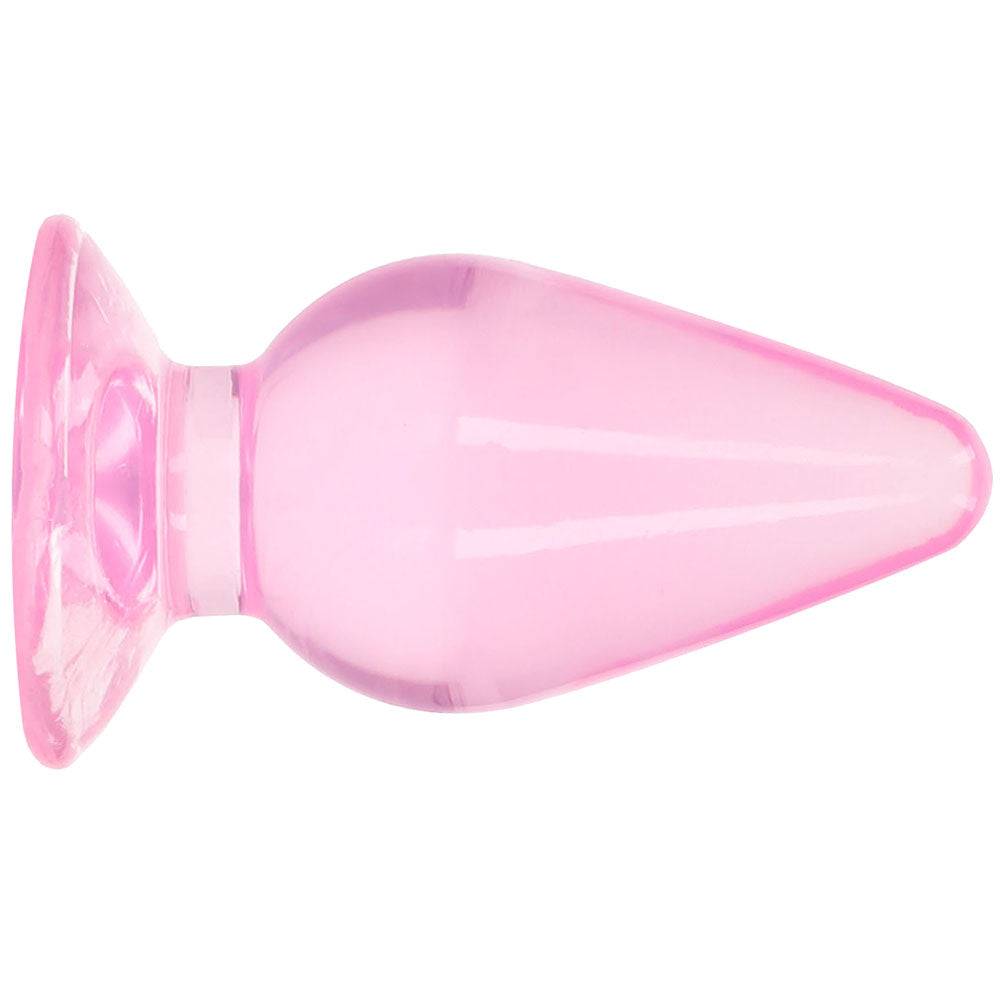 RealRock Crystal Clear Jelly 4.5 Inch Butt Plug in Pink