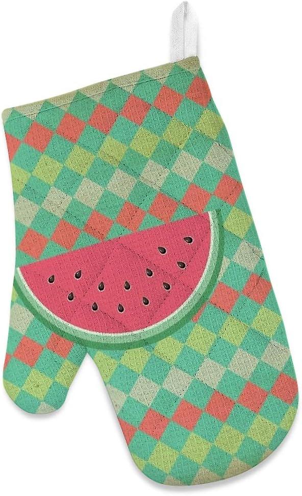 Insulation Kitchen Oven Mitts Potholder Apron 3pcs Set Sweet And Cute Watermelon Non Slip Heat Resistant Gloves For Baking Cooking Bbq