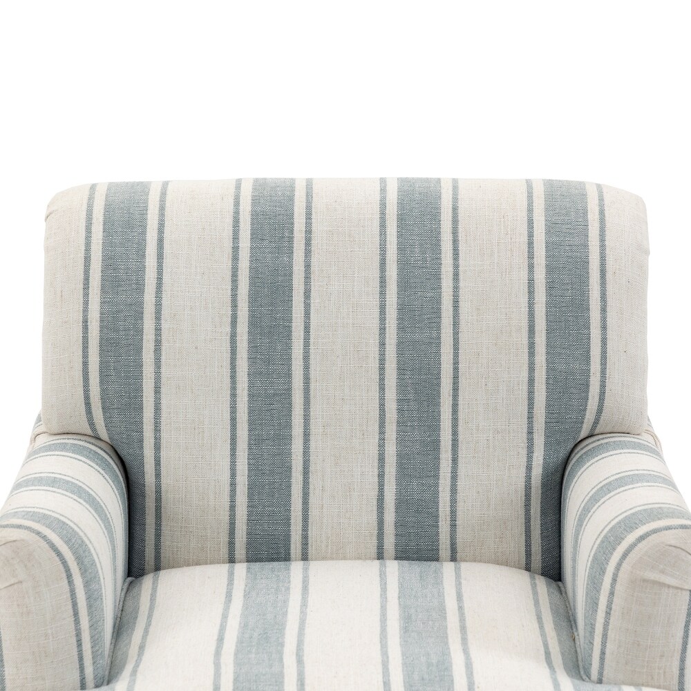 Upholstered Stripe Accent Chair Modern Armchair