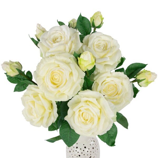 real touch™ white artificial rose stems set of 6 26