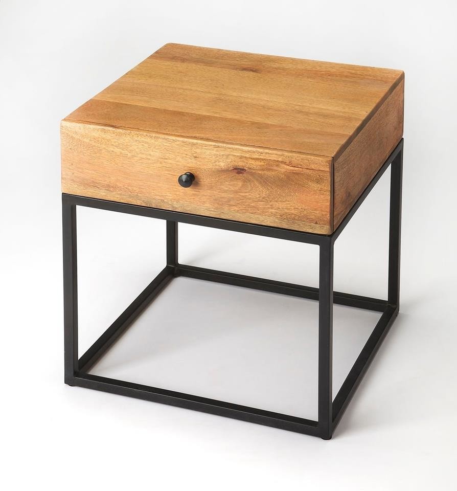 Butler Brixton Iron  ampWood End Table   Industrial   Side Tables And End Tables   by HedgeApple  Houzz