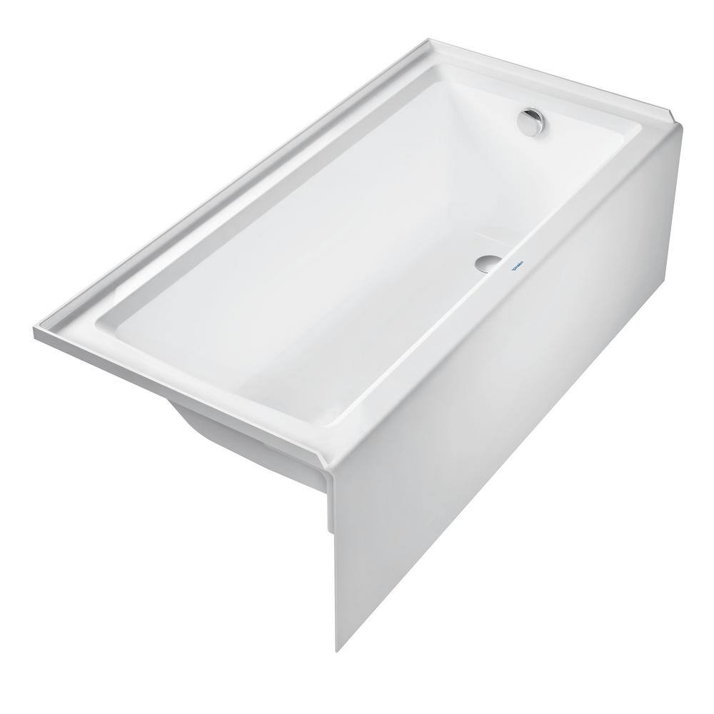 Duravit Architec 66 in. Acrylic Right Drain Rectangular Alcove Bathtub in White 700407000000090