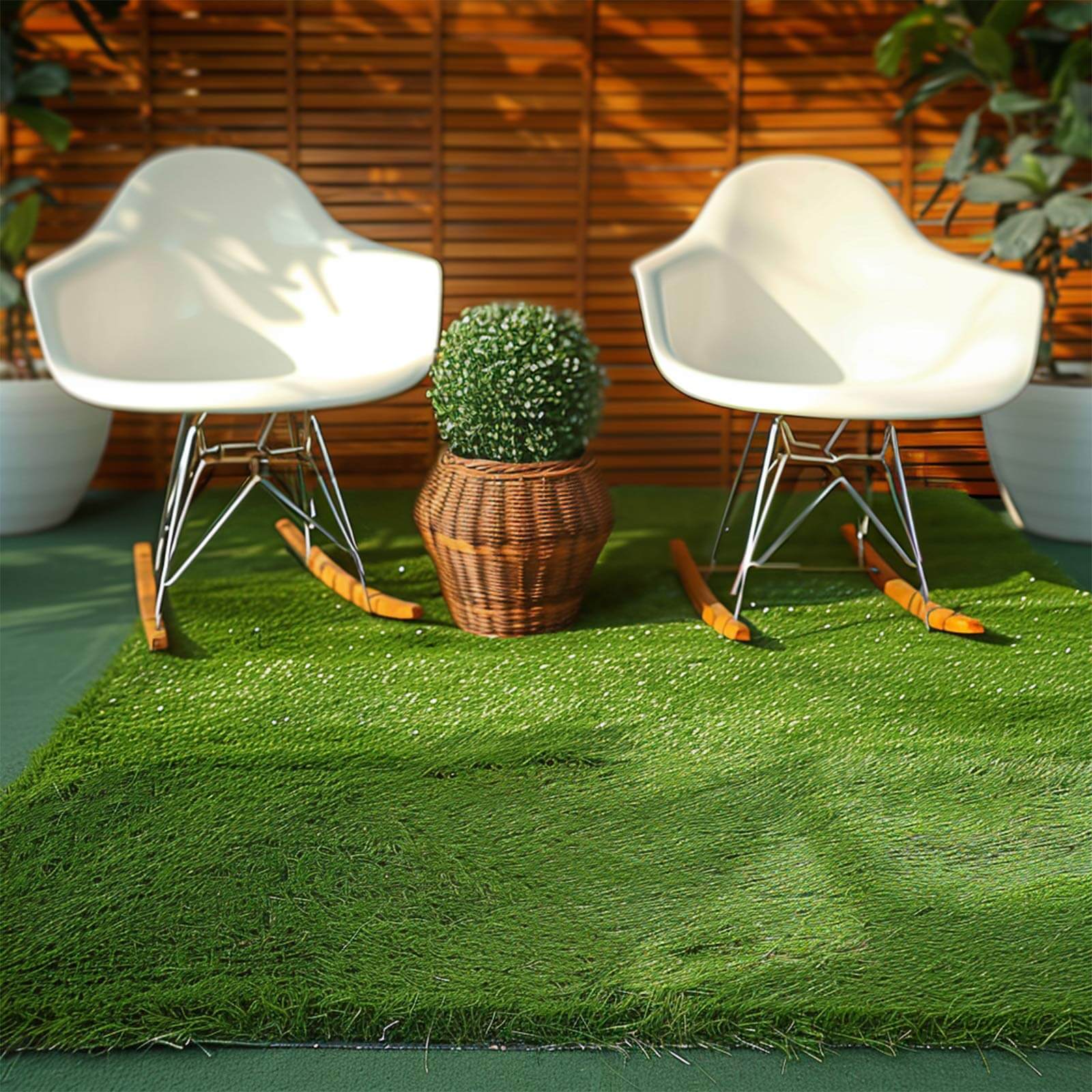 Green Artificial Grass Carpet Rug Indoor Outdoor Synthetic Garden Mat Landscape Turf Lawn 5ftx3ft