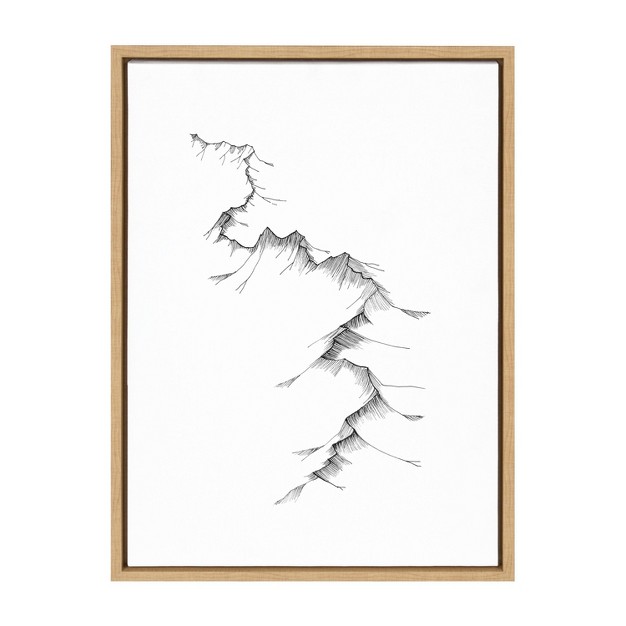 X 24 quot Sylvie Mountains By Viola Framed Wall Canvas Natural Kate amp Laurel All Things Decor