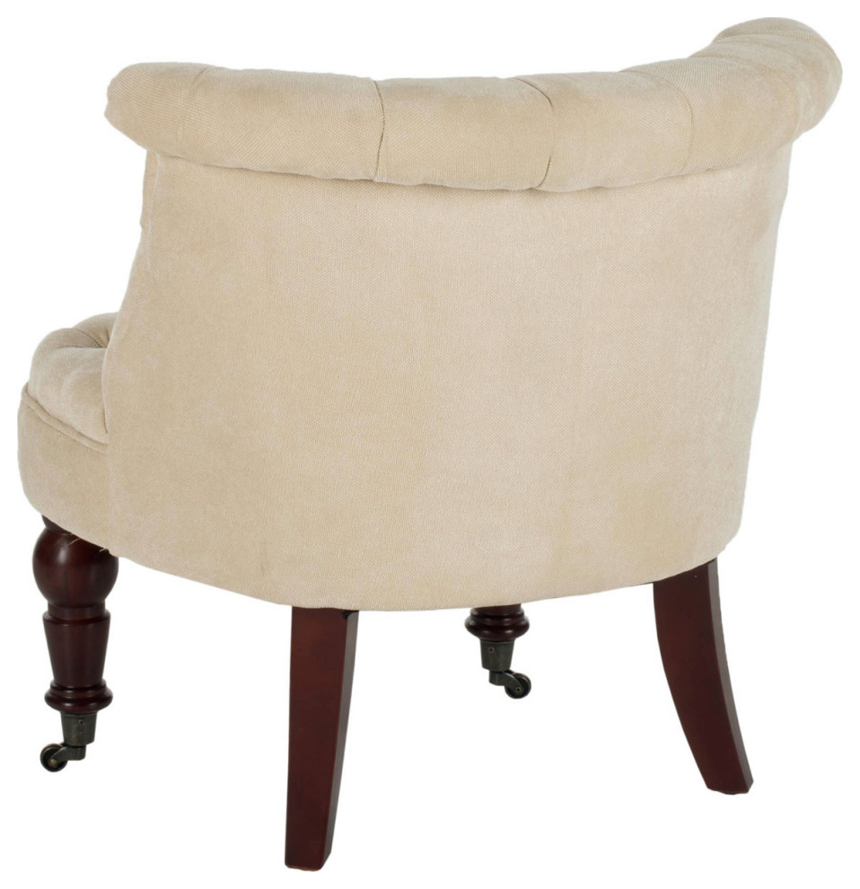 Roland Tufted Chair Natural Cream   Traditional   Armchairs And Accent Chairs   by V.S.D Furniture  Houzz