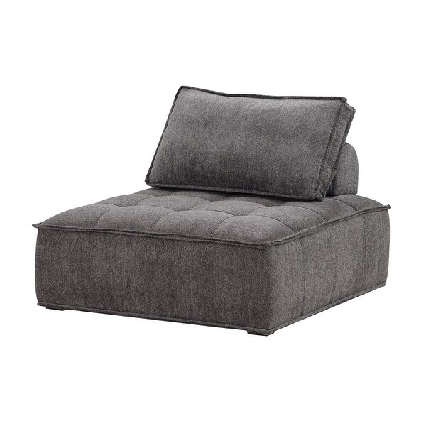 Upholstered Armless Accent Chair Lazy Sofa Seating， Linen