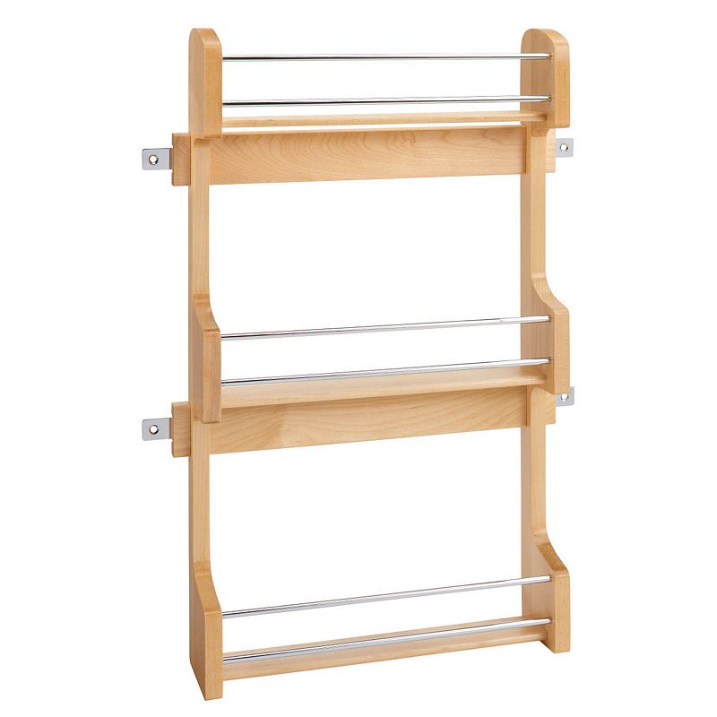 Rev-A-Shelf 18 Kitchen Cabinet Door Mounted 3-Shelf Storage Spice Rack， 4SR-18