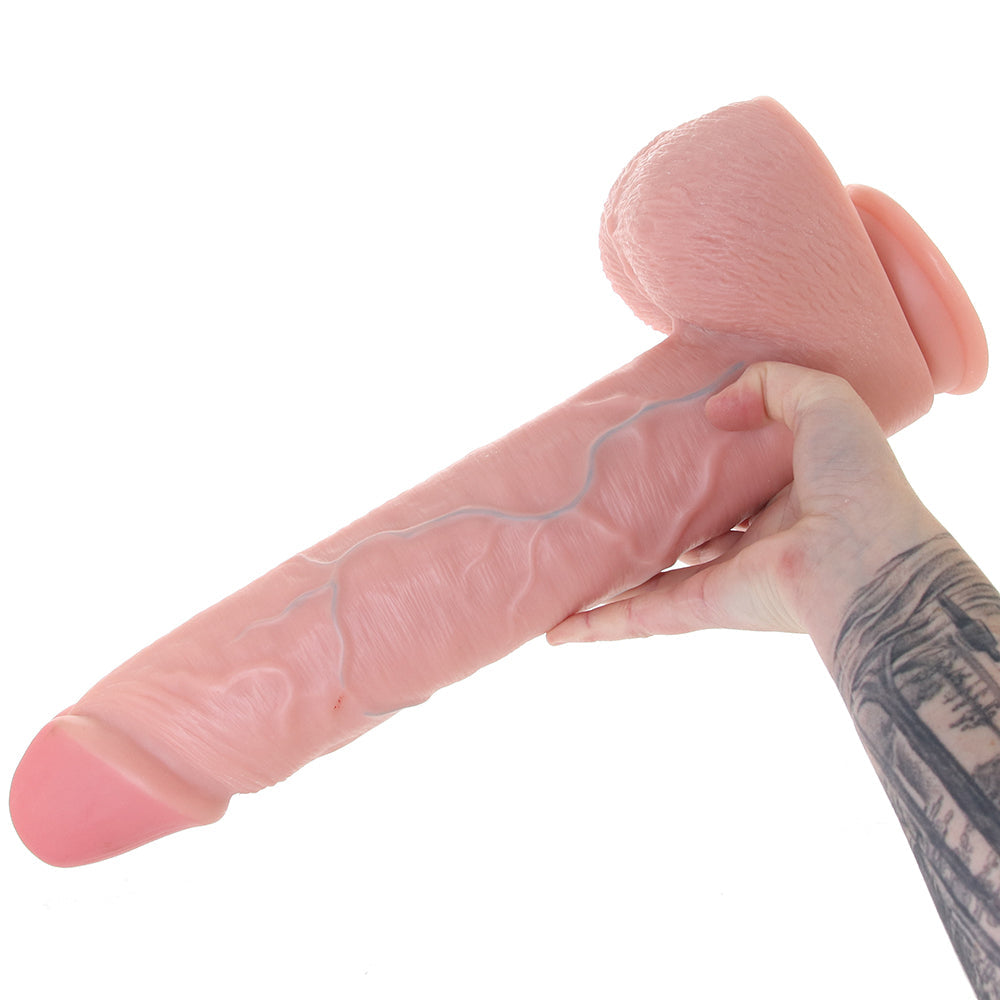 Real Rock 15 Inch Extra Long Ballsy Dildo in Light