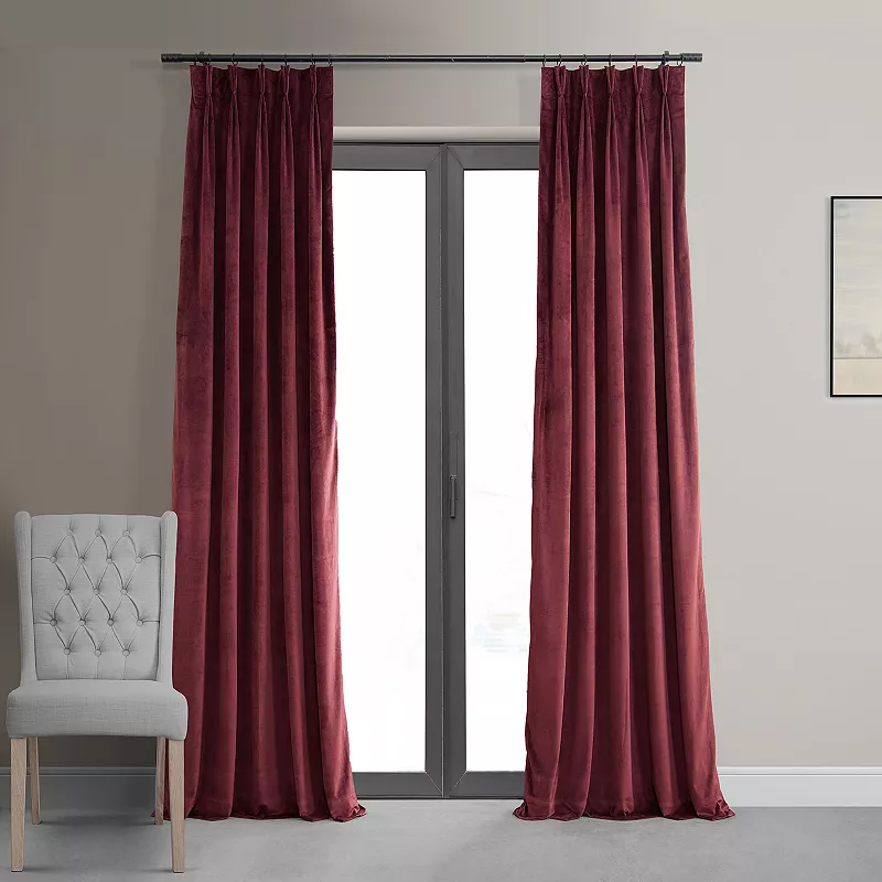 EFF Blackout 1-Panel Velvet Window Curtain