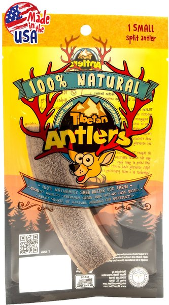 Tibetan Dog Chew Split Antler Grain-Free Dog Treat， 1 count， Small