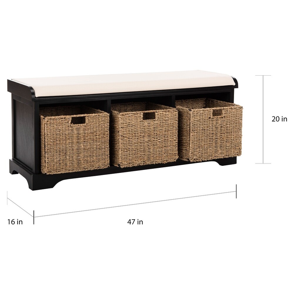 SAFAVIEH Lonan Black/ White Storage Bench   47\