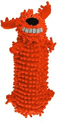 Multipet Loofa Floppy Water Bottle Buddies Squeaky Plush Dog Toy， Color Varies