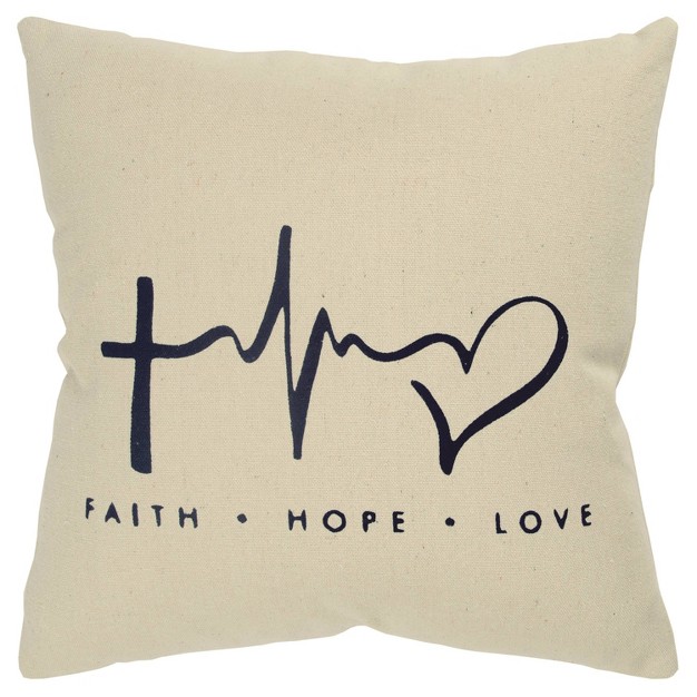 Oversize Faith Hope Love Poly Filled Square Throw Pillow Rizzy Home