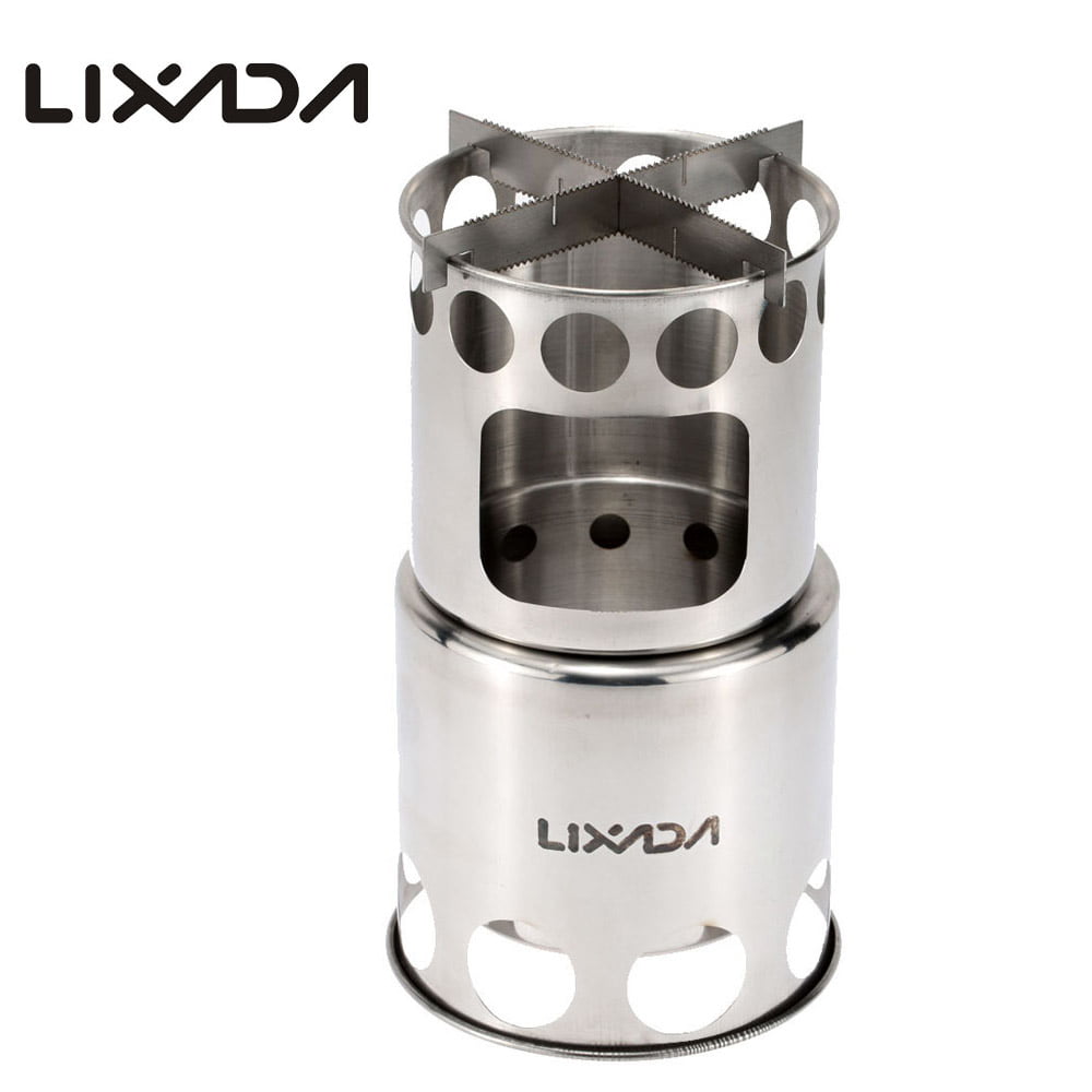 Lixada Portable  Y2394 Model  Stainless Steel Lightweight Wood Stove Outdoor Cooking Picnic (4.5in*8.3in)