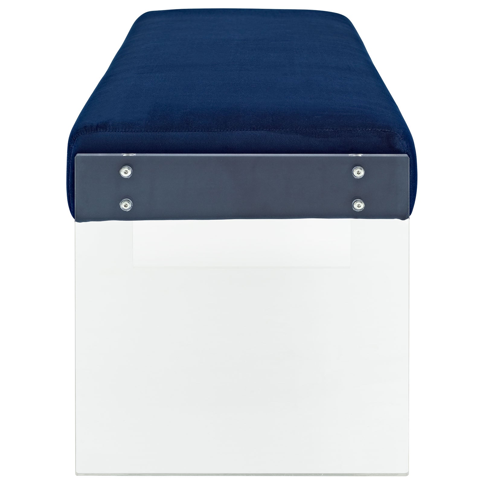 Modern Contemporary Urban Design Bedroom Living Room Bench, Navy Blue, Fabric Velvet