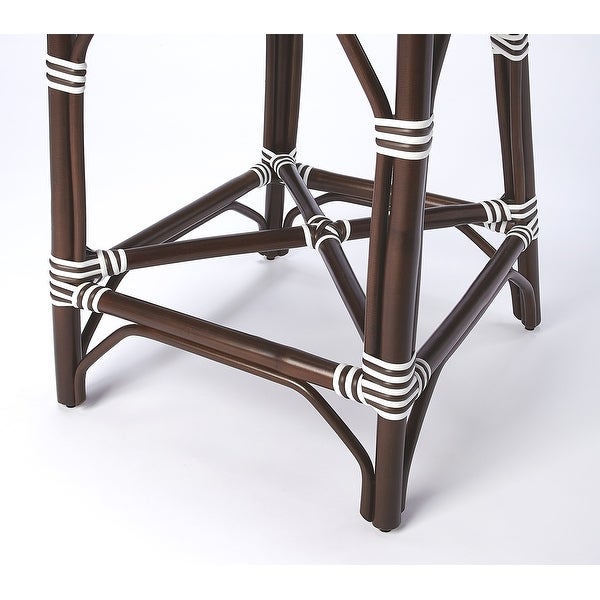 Butler Solstice White and Chocolate Rattan Counter Stool