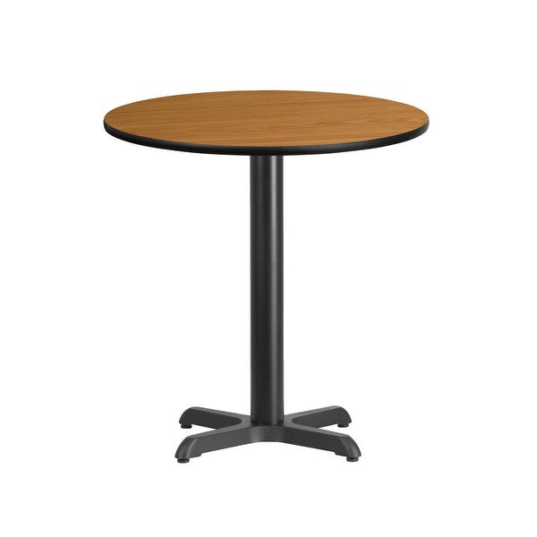 24'' Round Laminate Table Top with 22'' x 22'' Table Height Base - 24