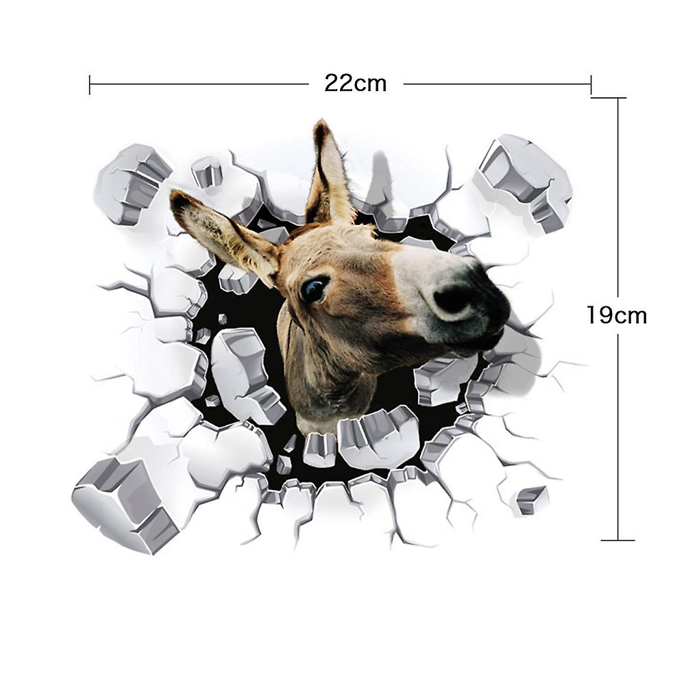 4pcs 3d Funny Donkey Stickers Auto Car Body Pvc Decorative Sticker Waterproof Decal Scratch Protectors Decoration