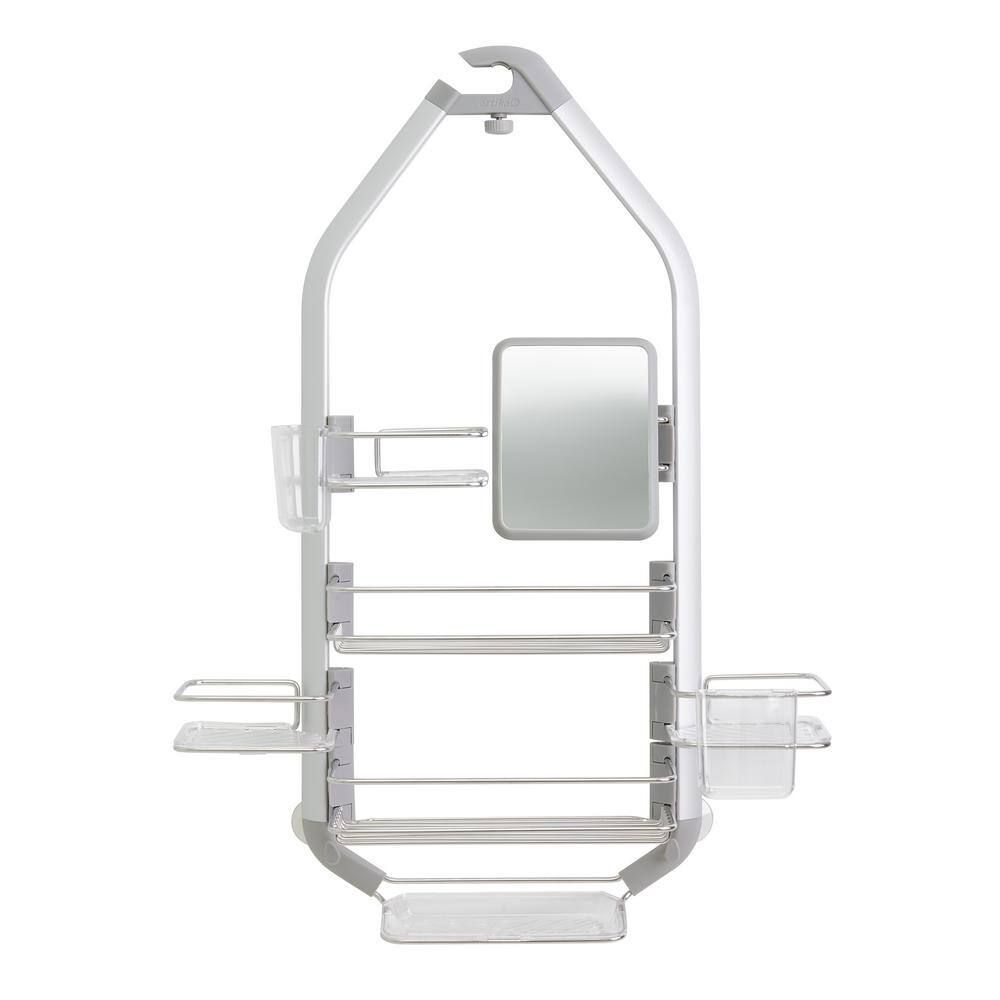 Artika Adjustable Over-The-Shower HeadDoor Caddy with Mirror in Aluminum and Stainless Steel CADG2-HD2