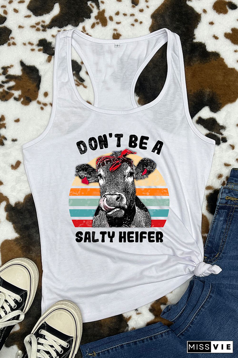 Don't Be A Salty Heifer Sleeveless Tank Top Wholesale