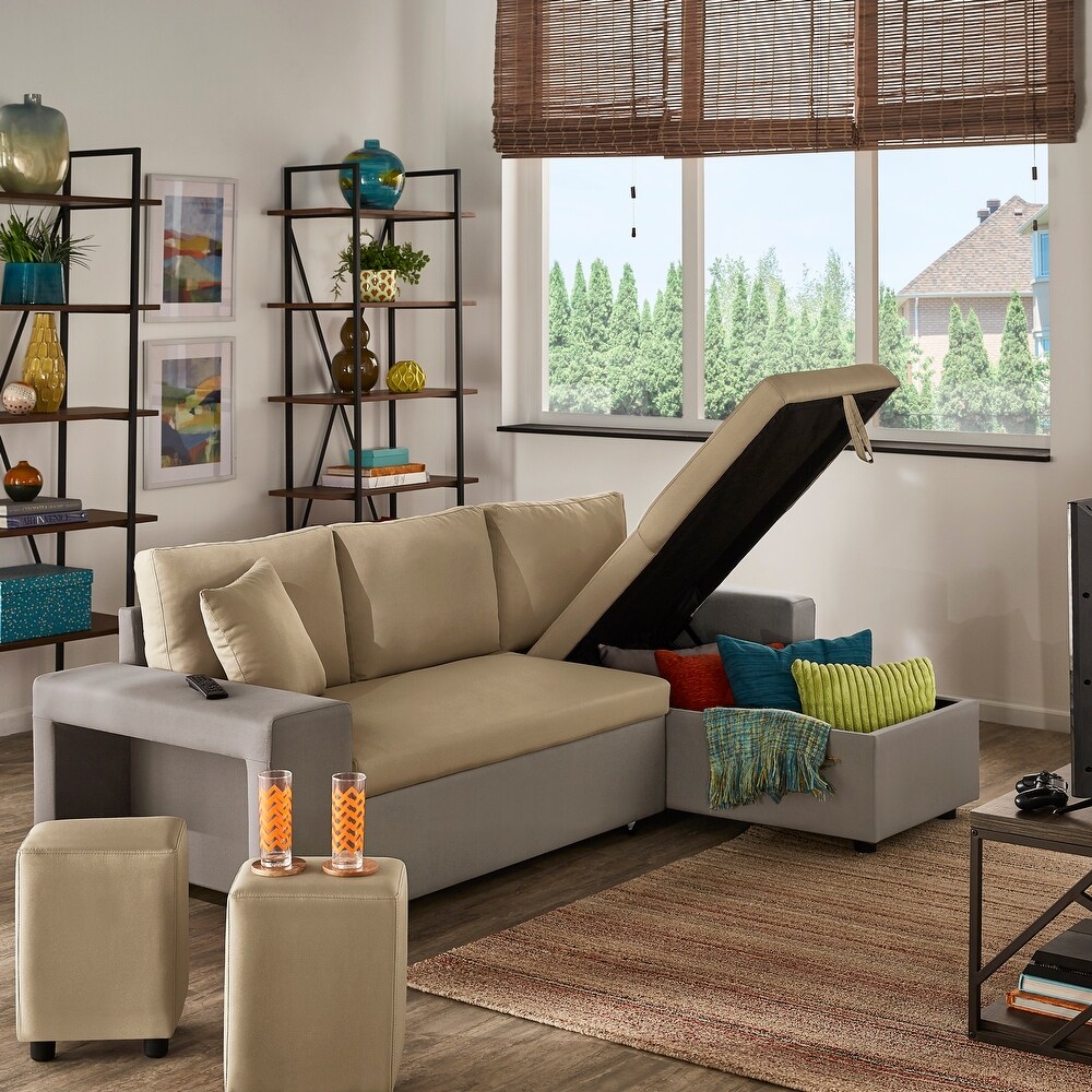 Lorca 2 tone Convertible Sofa with Storage by iNSPIRE Q Modern