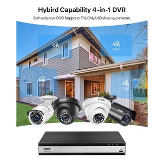 ZOSI H.265+ 16-Channel 5MP-Lite 2TB DVR Outdoor Security Camera System with 16-Wired 1080p Outdoor Bullet Cameras 16FK-419B16S-20-US