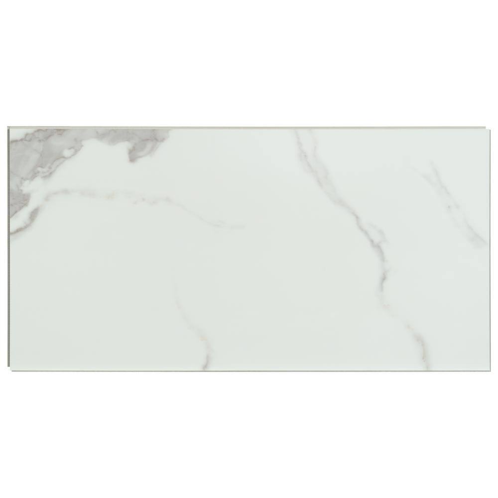 AA Surfaces Calacatta Skov 12 MIL x 12 in. W x 24 in. L Click Lock Waterproof Vinyl Tile Flooring (19.4 sqftcase) VTRHDCLSKO12X24