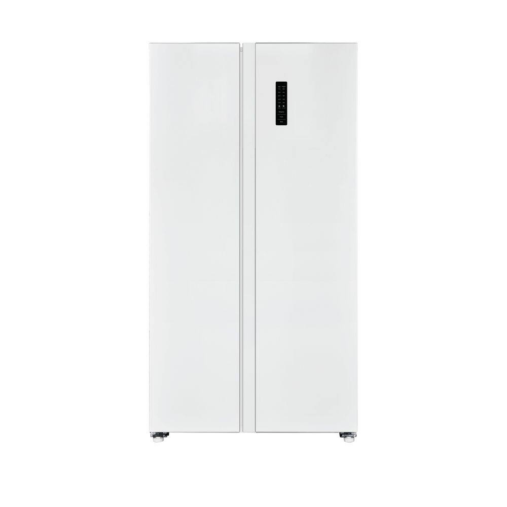 Impecca 36 in. 18.8 cu. ft. Side by Side Refrigerator Frost Free Defrost LED Lighting Recessed Handle in White M-RS1963W-974