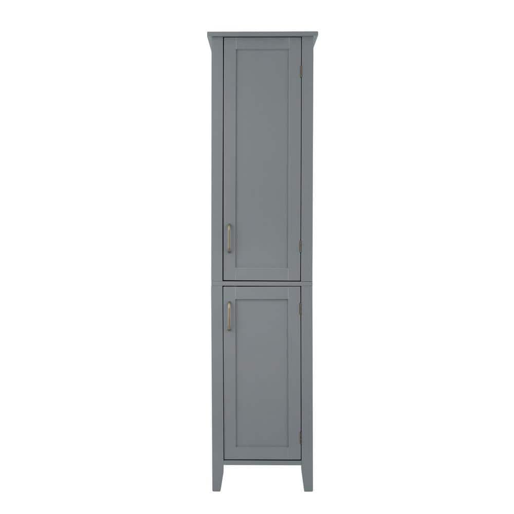 Teamson Home Mercer Mid Century 1496 in W x 13 in D x 6267 in H Gray Modern Wooden Linen Cabinet