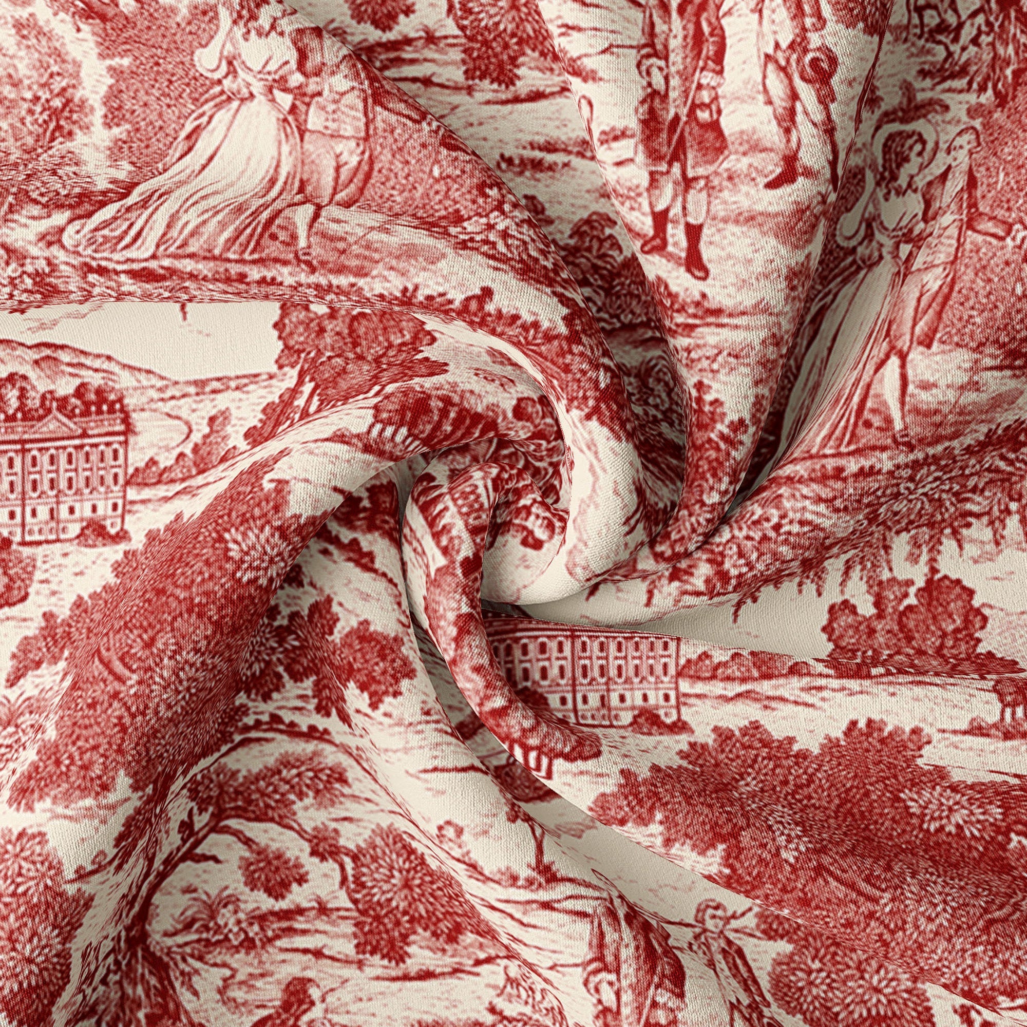 Beau Toile Red Drapery