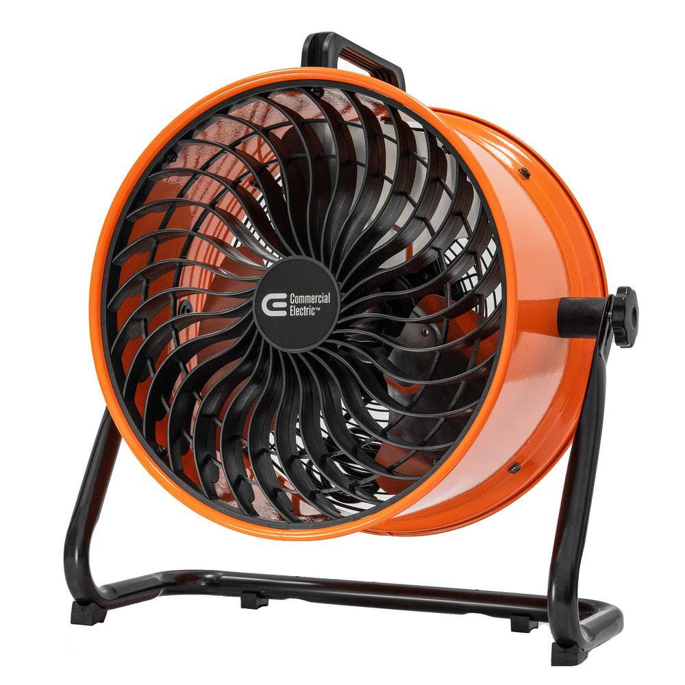 Commercial Electric 16 in. 3-Speed Floor Fan in Orange High Velocity Turbo SFD5-400B