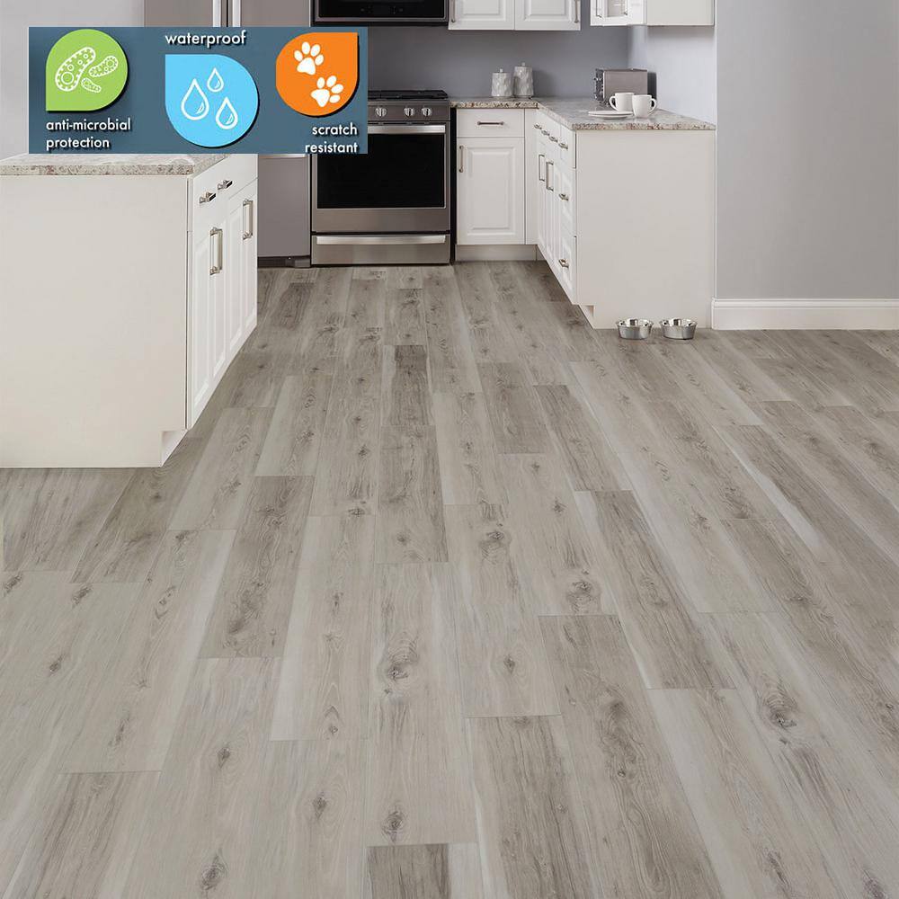 Lifeproof Banff Gray Hickory 22-MIL x 7.1 in. W x 48 in. L Click Lock Waterproof Luxury Vinyl Plank Flooring (19.1 sq. ft.case) HLVSPC028-C