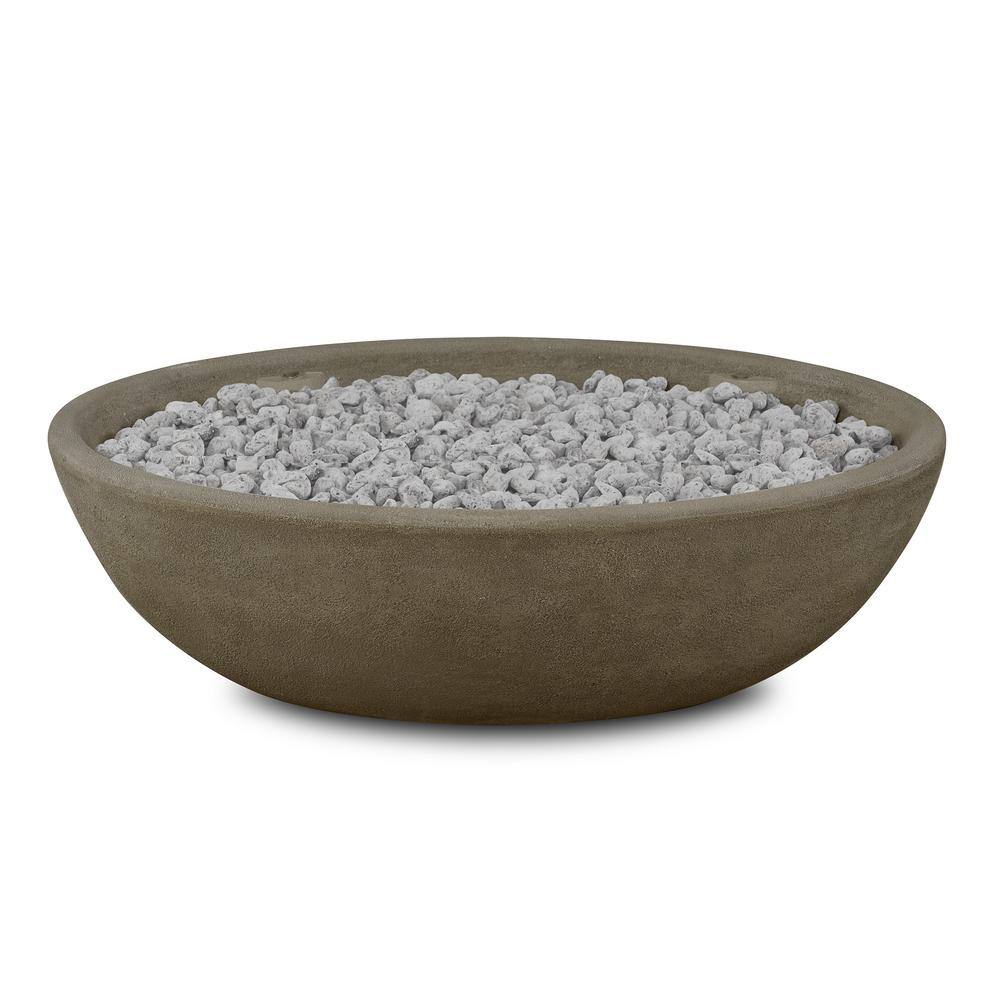 Real Flame Riverside 48 in. x 15 in. Oval MGO Propane Fire Pit in Glacier Gray 590LP-GLG