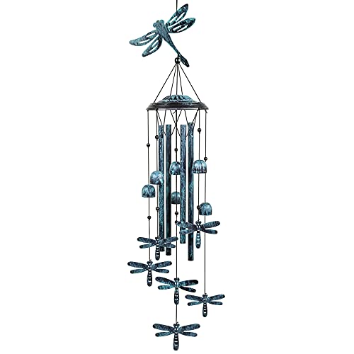 Monsiter QE Wind Chimes， Outdoors Wind Chimes with 4 Aluminum Tubes - Dragonfly Wind Chime with S Hook， Wind Bells Hanging Decorate for Patio， Garden， Backyard or Porch