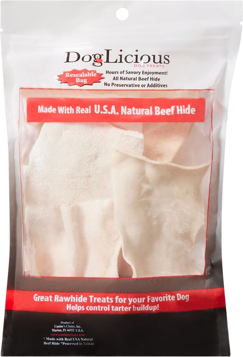 Canine's Choice DogLicious Natural Rawhide Chips Dog Treats， 3-oz bag