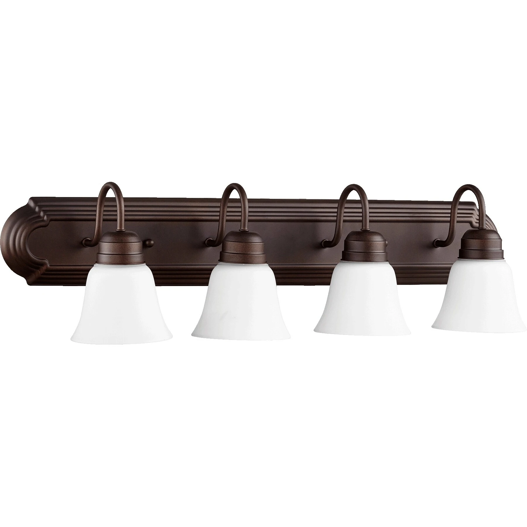 Oiled Bronze and Satin Opal 4-light Vanity Lighting