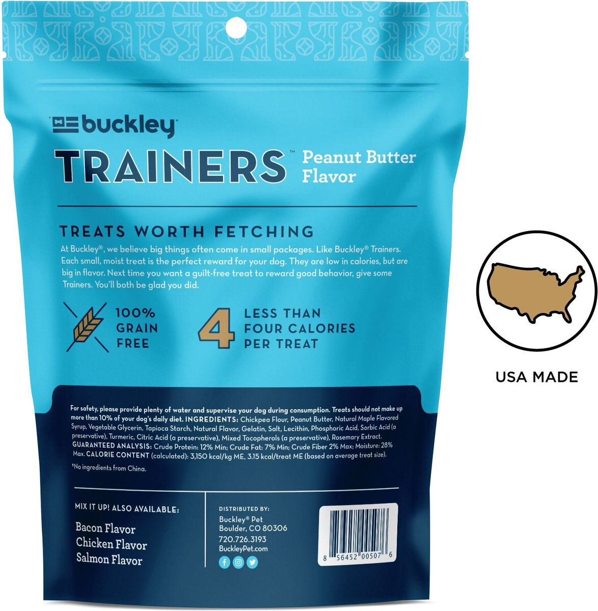 BIXBI Liberty Trainers Peanut Butter Flavor Grain-Free Dog Treats