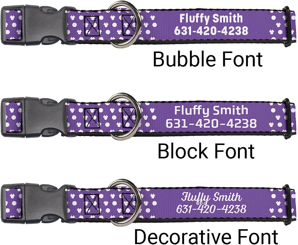 Buckle-Down Disney Minnie Mouse Ears Personalized Dog Collar