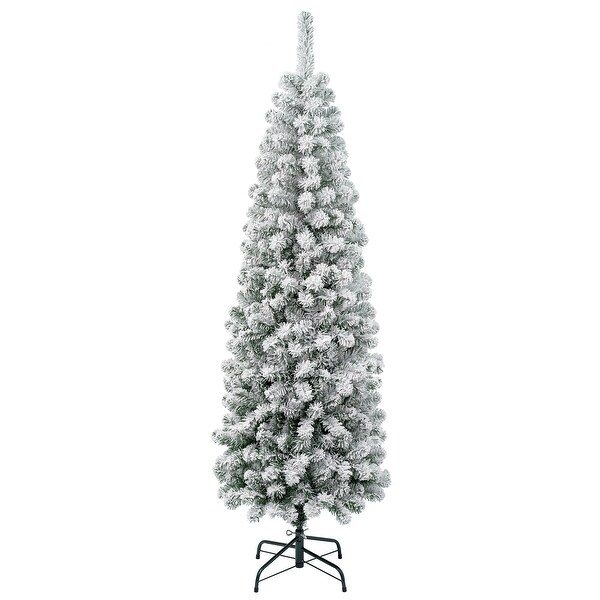 National Tree Company 6 ft. Acacia Pencil Slim Flocked Tree