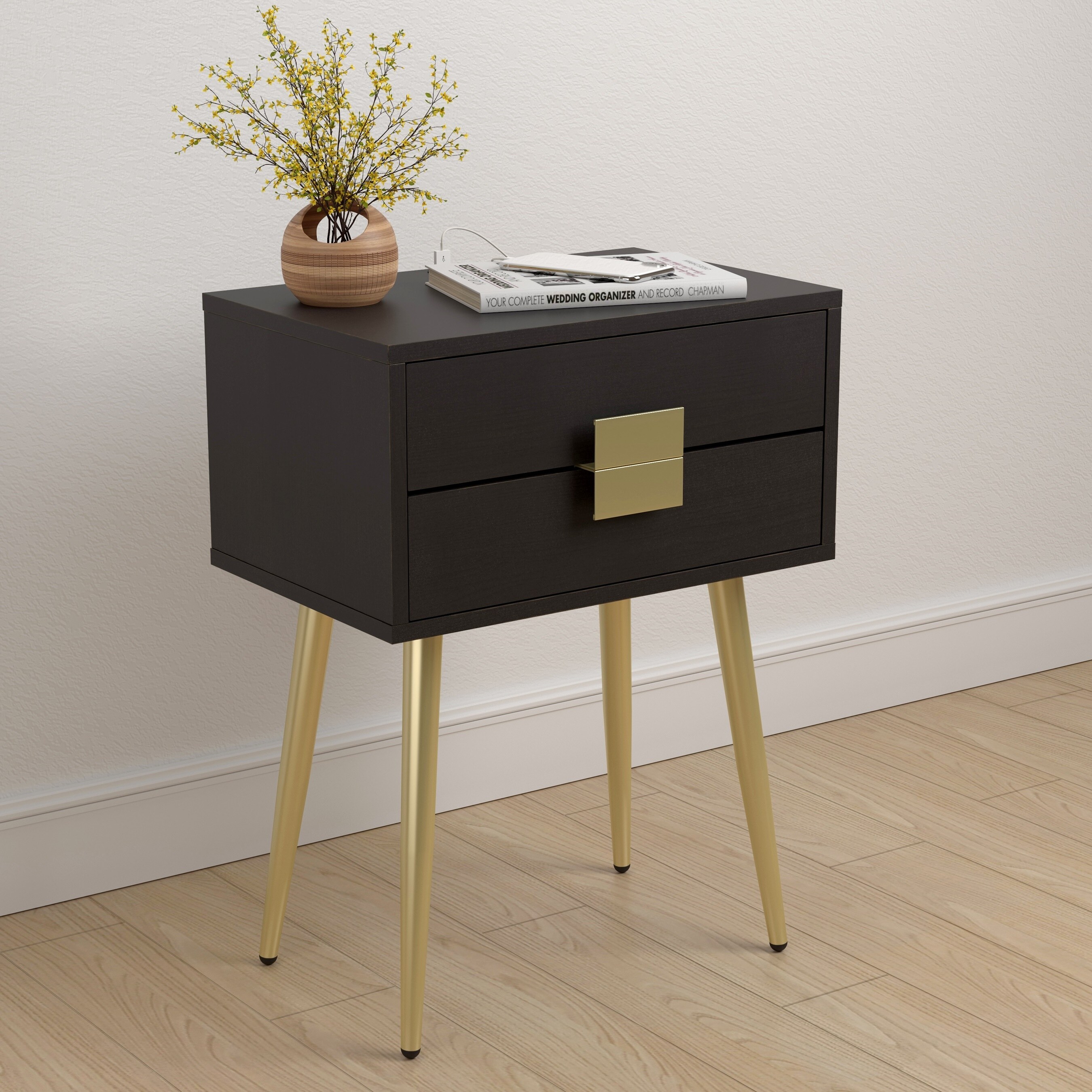 Modern Design Accent Table with Drawers