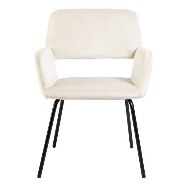 Velvet Upholstered Accent Armchair with Metal Legs