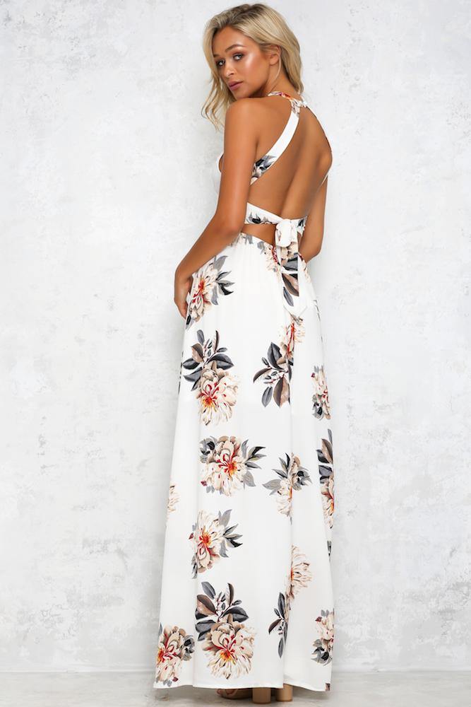 Heart To Heart Maxi Dress White