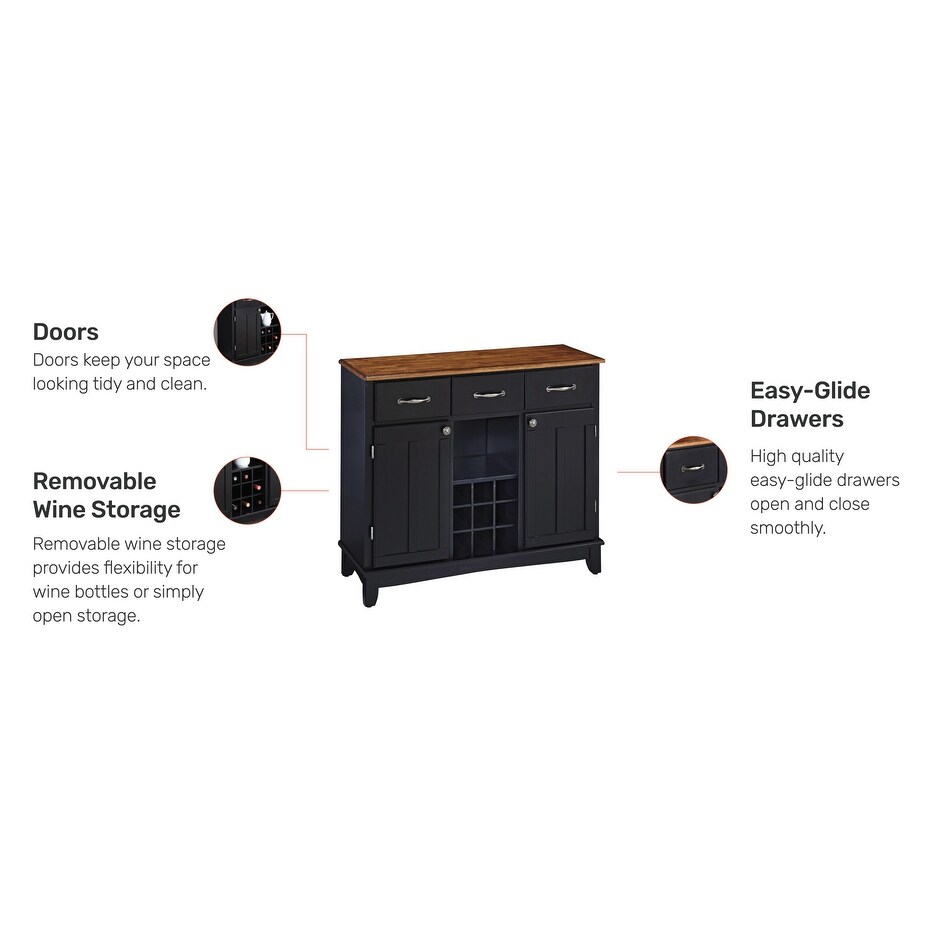 Homestyles Buffet Of Buffets Black Wood Buffet   42\