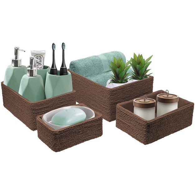 Sorbus Woven Storage Basket 4 piece Set