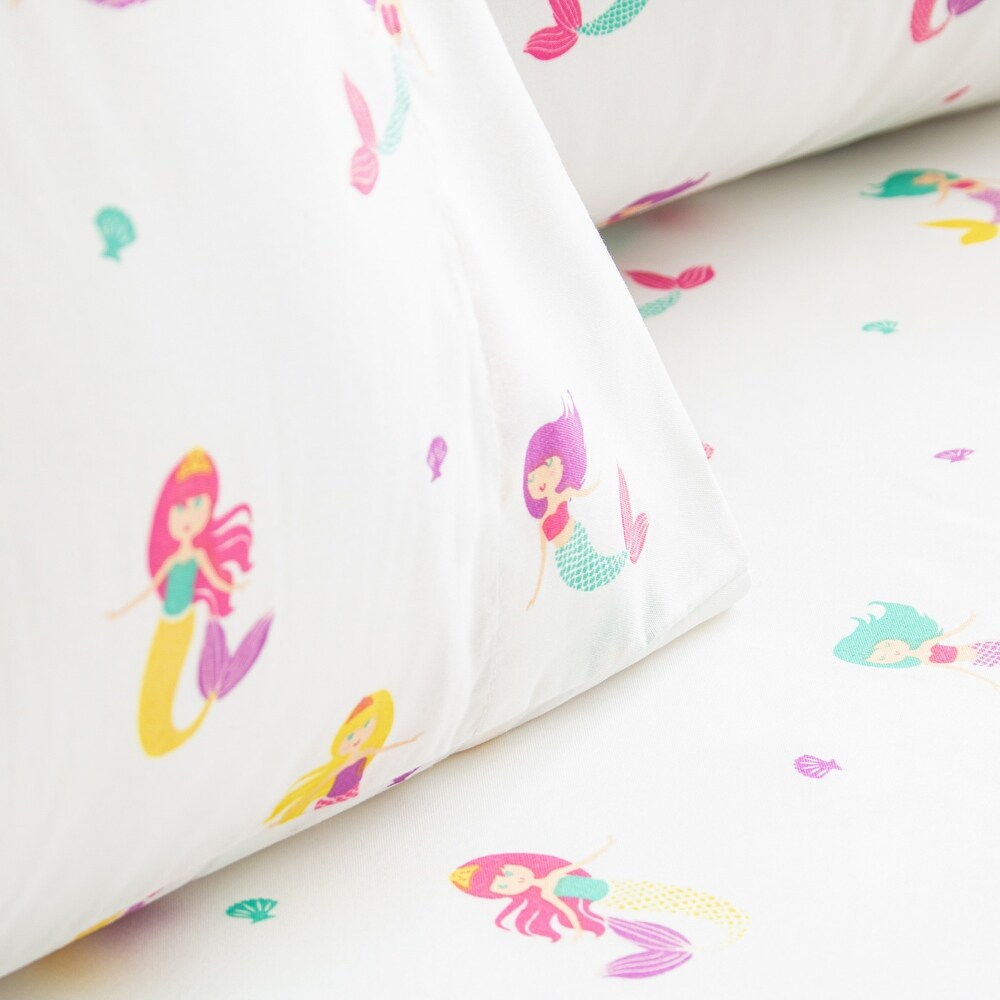 Sheet Set 4PC D Printed Microfiber Mermaid