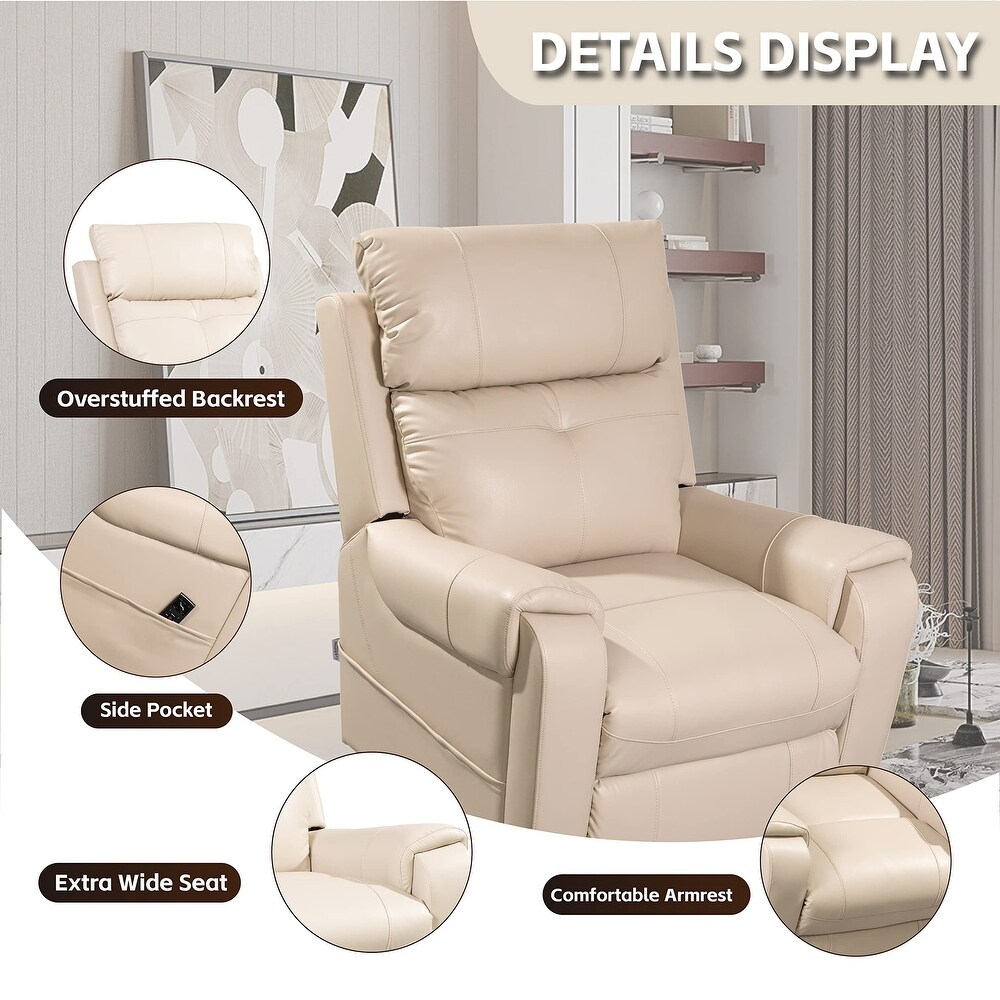 Lift Assist Massage Heating Recliner  Home Theater Leisure Recliner Electric Power Side Pocket Recliner Sofa for Elderly