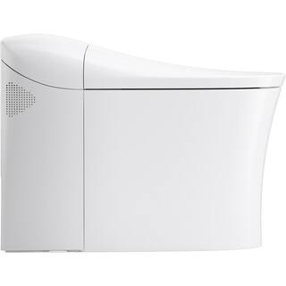 KOHLER Eir Comfort Height Intelligent 1-Piece 0.8 GPF Dual Flush Elongated Toilet in White with built in bidet Seat Included K-77795-0