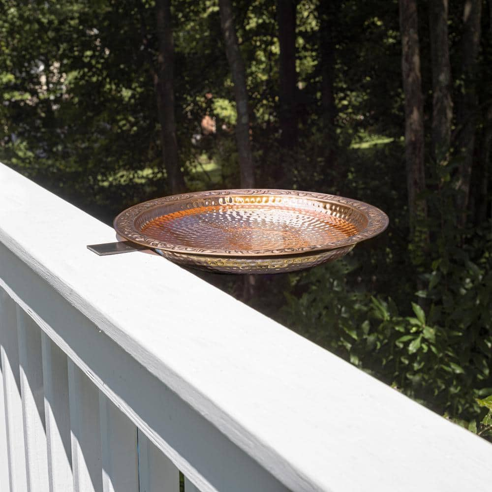 Good Directions 18 in. Pure Copper Deck Mount Birdbath BBD18