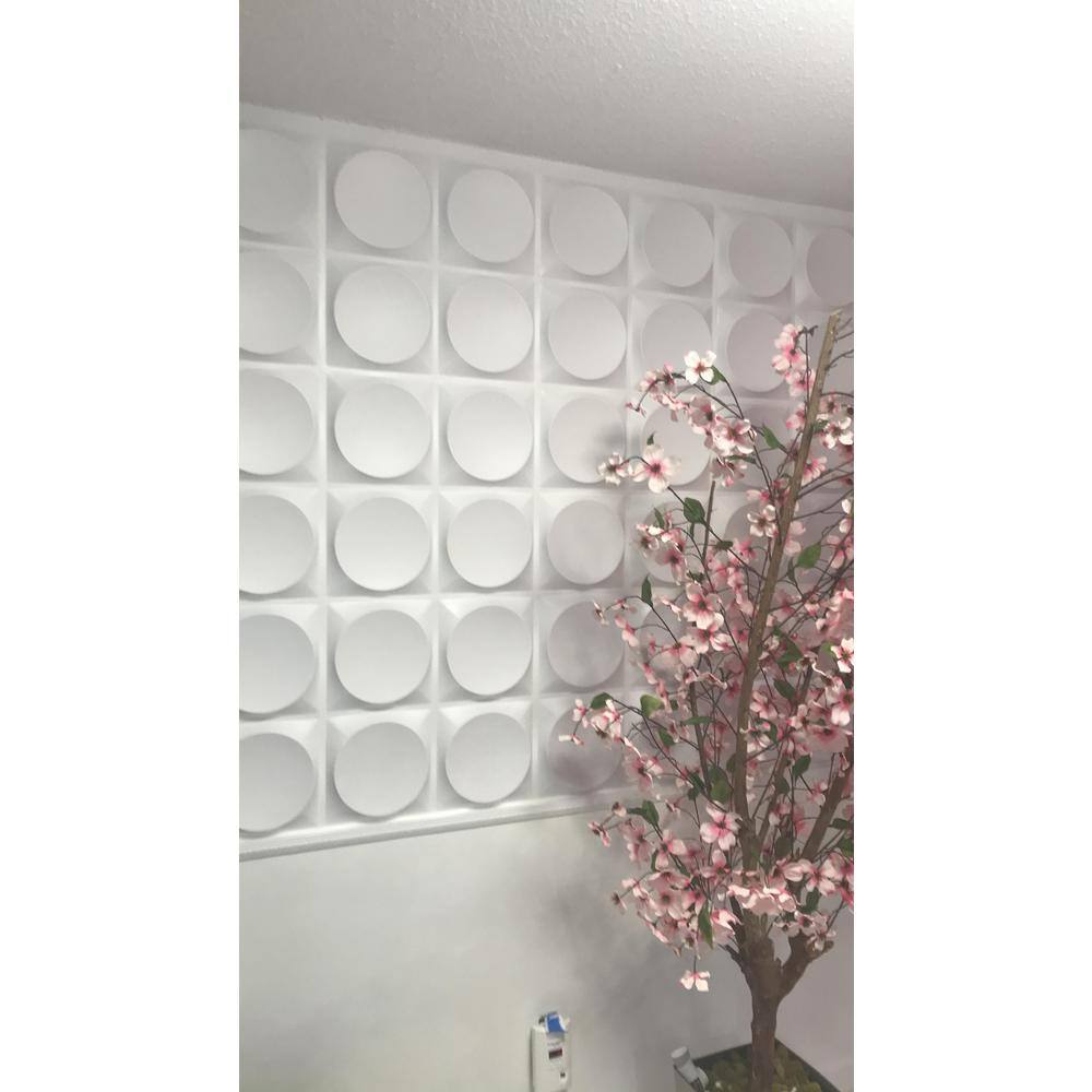 Art3d 32 sq. ft. of 19.7 in. x 19.7 in. Off-White PVC 3D Wall Panels Decorative Wall Murals (12-Pack) A10017