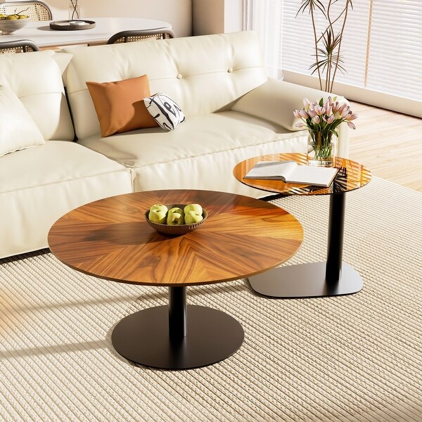 ARTLOGE Coffee Table Round solid wood Warm style Handmade to order Modern Side Tables Living Room/Bedroom/Office Nightstand